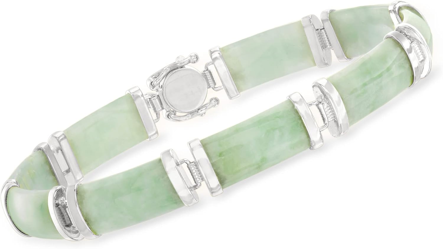 Ross-Simons Jade Good Fortune Bracelet in Sterling Silver - Image 3