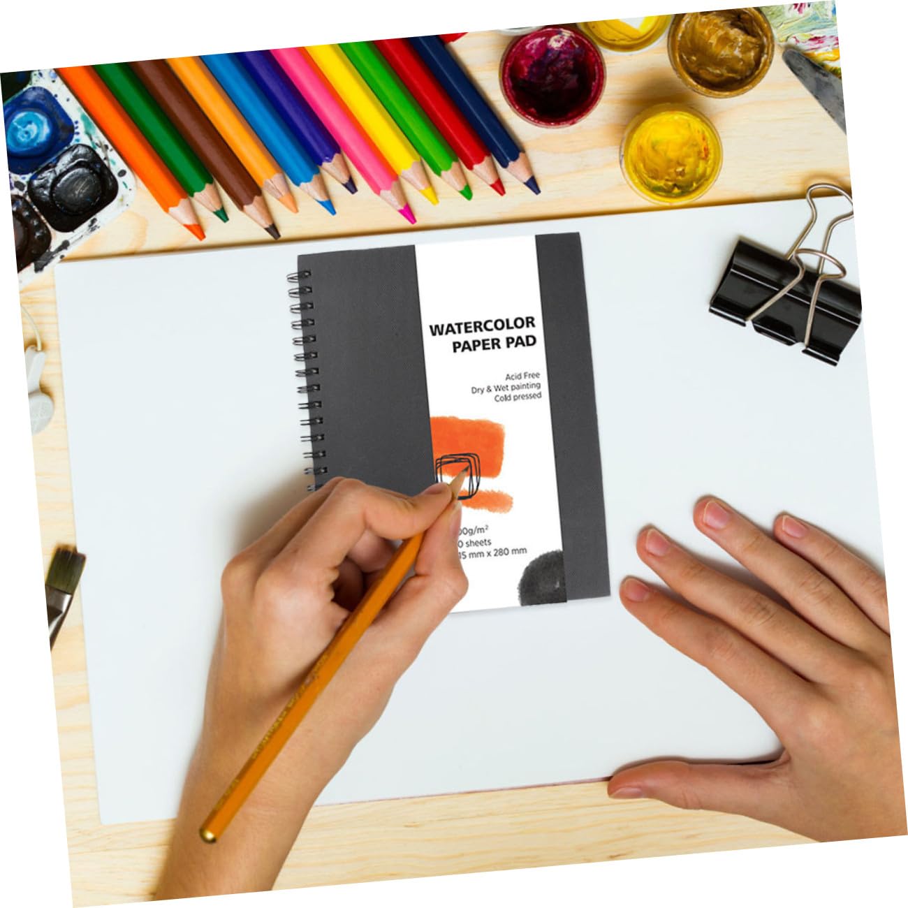 Carnet de Croquis Artistique Noir 2pcs à Couverture Rigide