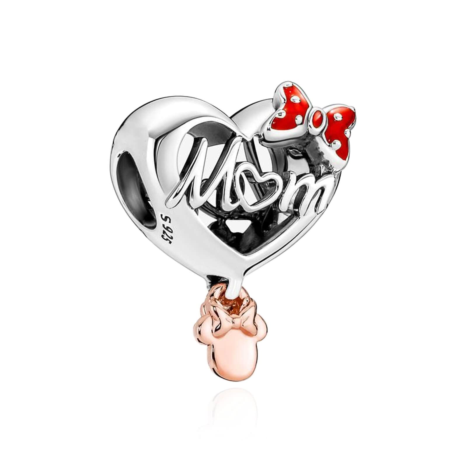 VALGACLS 925 Sterling Silver Family Love Mom Mouse Heart Bracelet Charms Necklace Valentine's Day Mother's Day Jewelry Gift for Women Girls-image-10