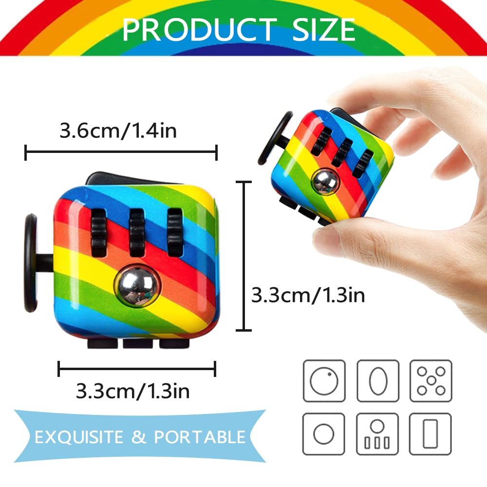 Toyshine Fidget Cube Stress Anxiety Pressure Relieving Toy Great For Adults And Children-Multicolor