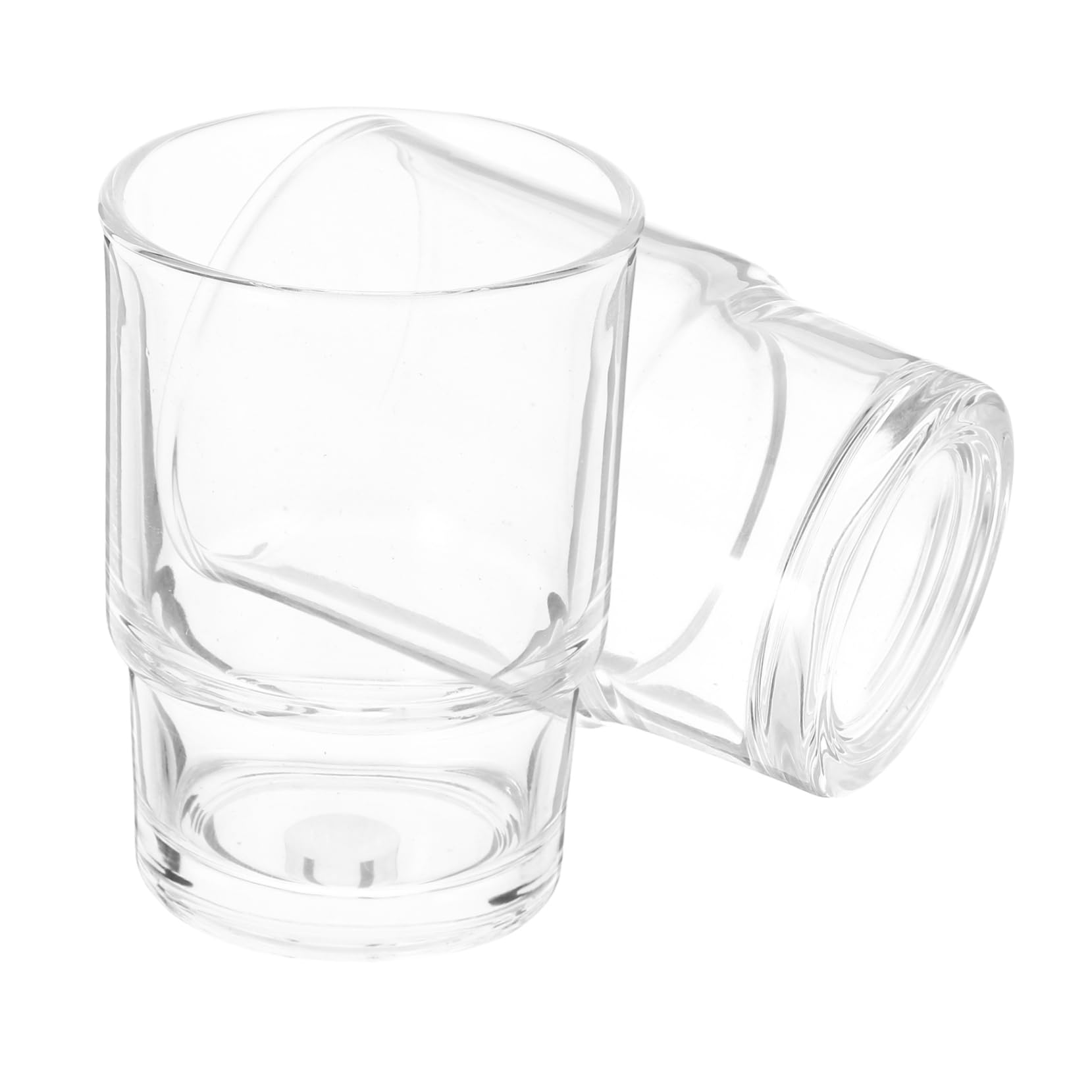 VALICLUD Glass Toothbrush Cup Holder 2 Pack Transparent Bathroom Tumbler Set with Non-Slip Base for Rinsing and Storage 3.86X2.76X2.76In