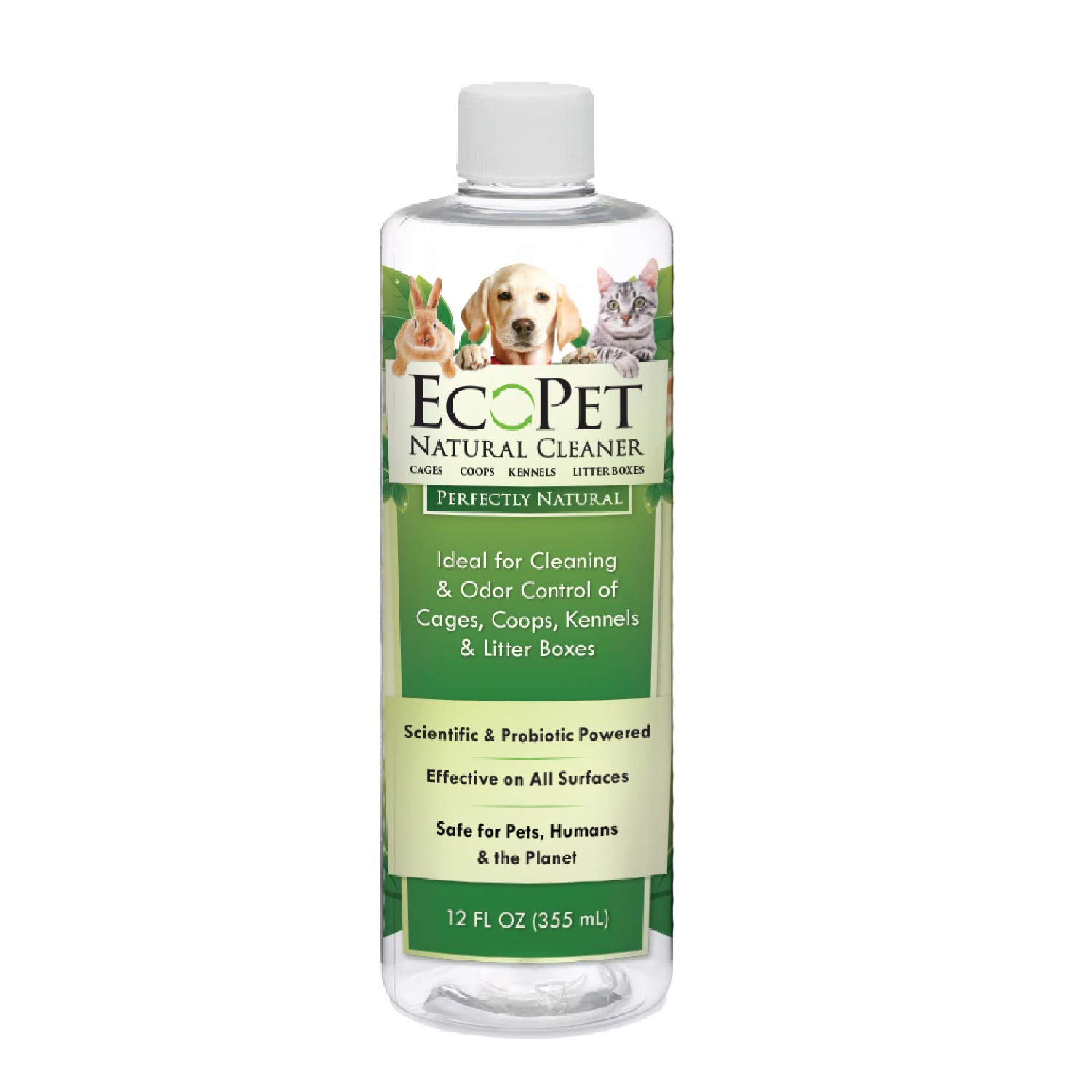 EcoPet Natural Cleaner for Cleaning & Odor Control of Coops, Litter Boxes, Cages & Kennels, 12 oz