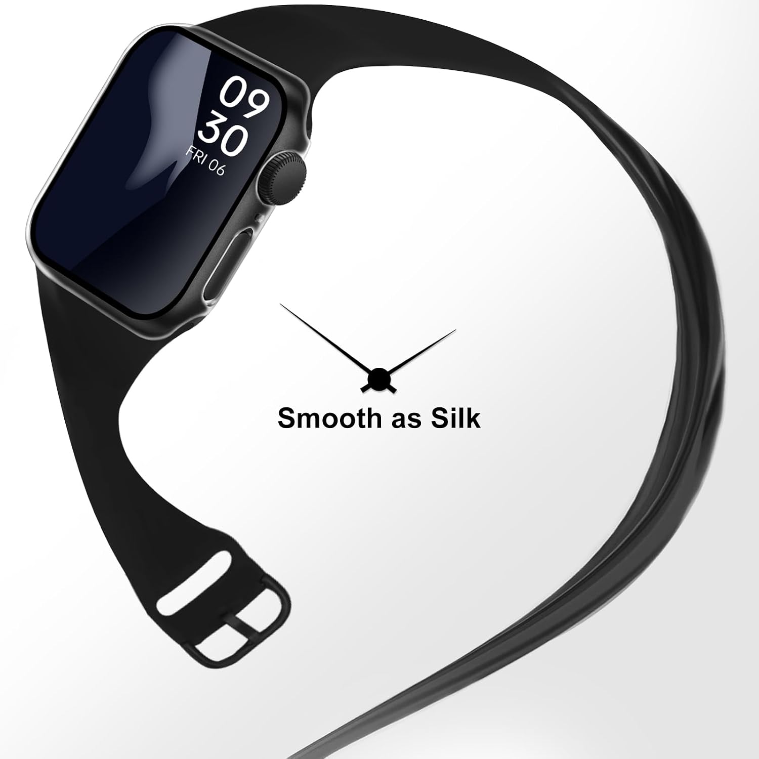 Smiling 2 Pack Sport Band and 2 Pack Case Built in Tempered Glass Screen Protector Compatible with Apple Watch SE 2023/Series 6 SE 5 4 40mm