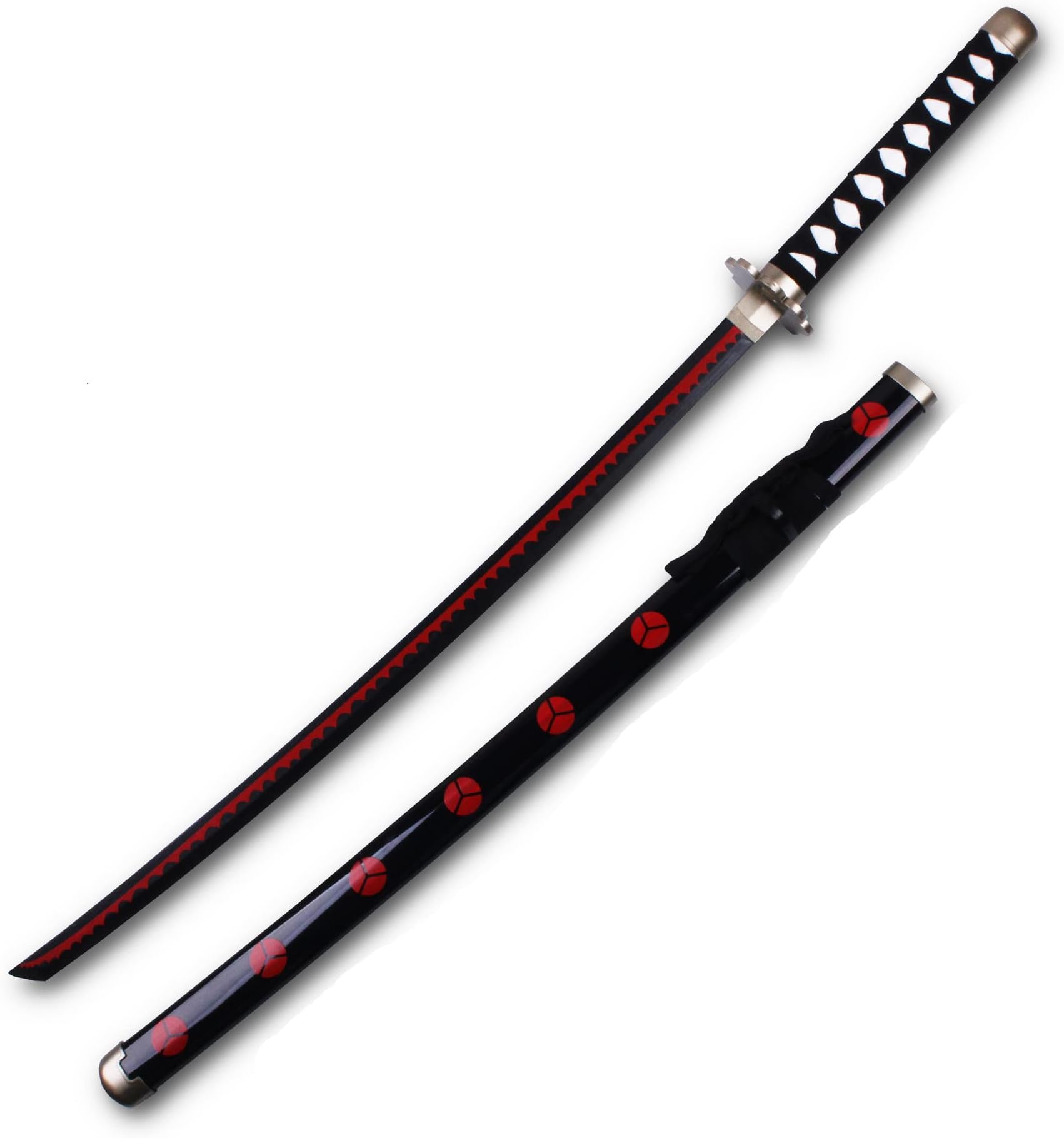 Wooden Roronoa Zoro Sword Overall 41 inch Japanese Ninja Katana Samurai Sword Anime Original Texture for ONE PIECE Anime Lovers, Cosplay Props Toys, Shusui D