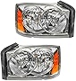 1A Auto Headlights Headlamps Left & Right Pair Set for 05-07 Dodge Dakota Pickup Truck