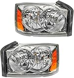 1A Auto Headlights Headlamps Left & Right Pair Set for 05-07 Dodge Dakota Pickup Truck