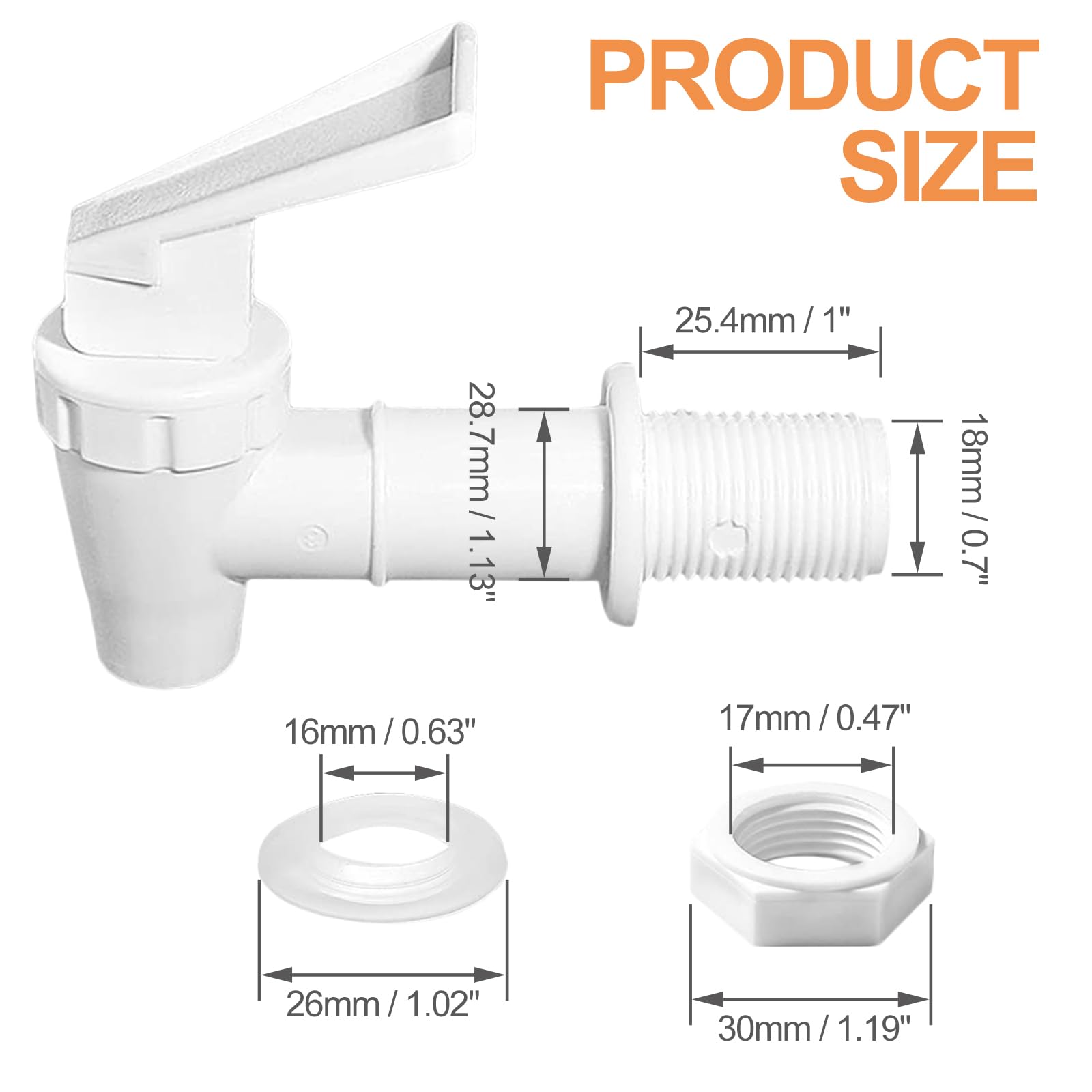 Snapklik.com : 2Pcs BPA-Free Replacement Cooler Faucet, White Plastic ...