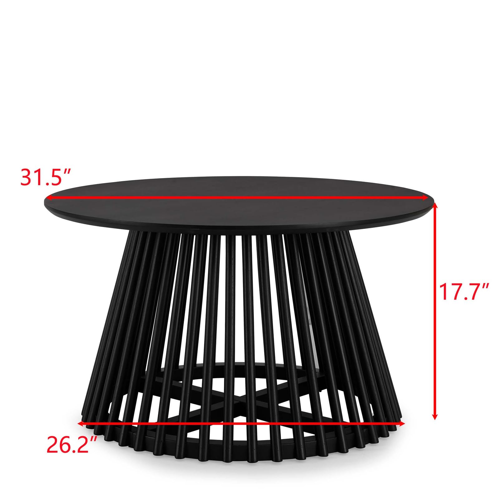 Amazon.com: LKTART 31.5'' Round Black Coffee Table Solid