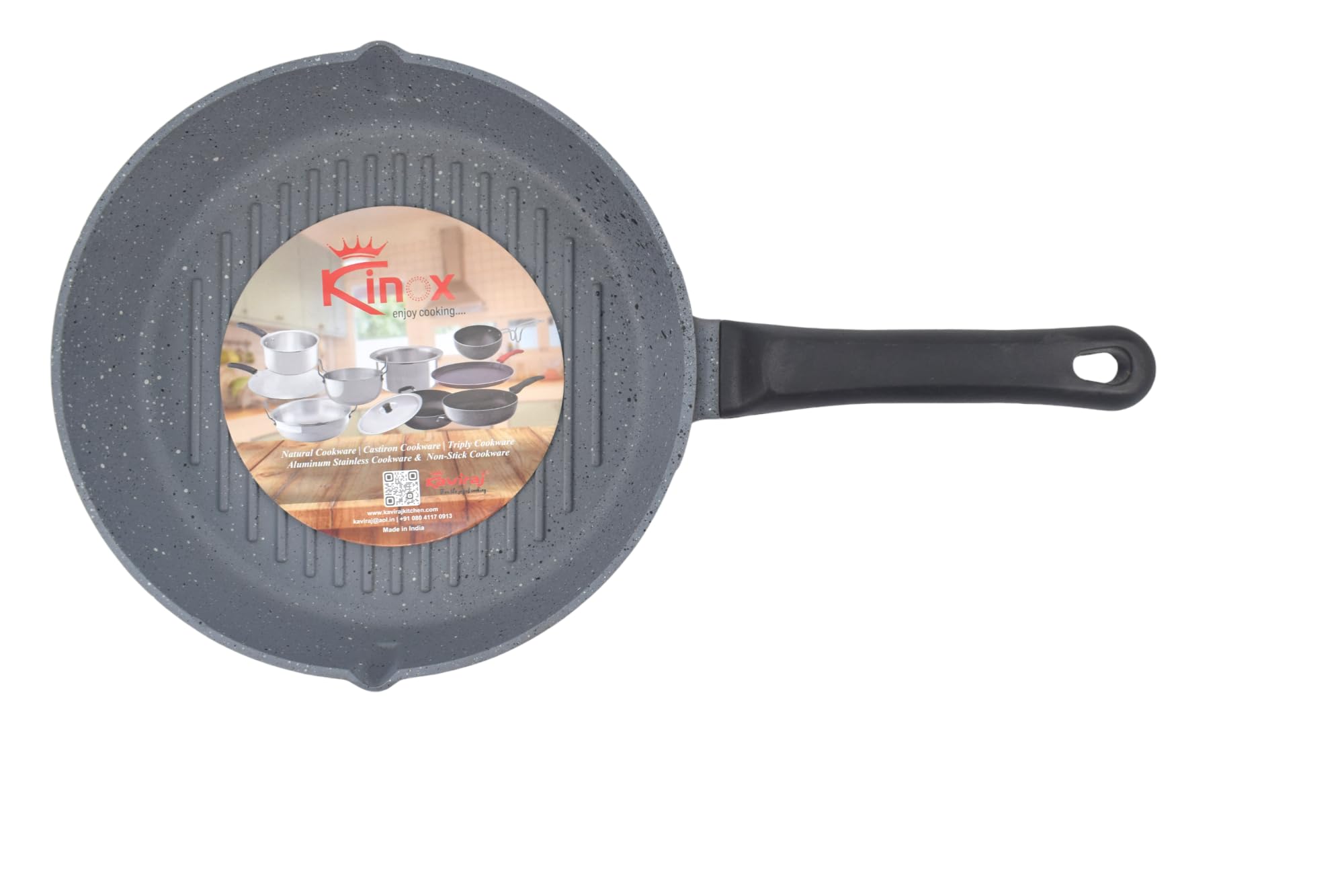 kinox Granete Non Stick Round Grill Fry pan, Grey Dai - 24 Cm