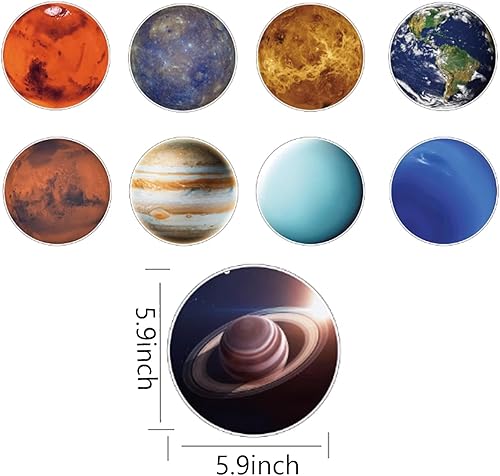 Miniatura 3 de 11 pancartas de fiesta del espacio exterior de astronauta feliz cumpleaños, pancarta espacial de nueve planetas y espirales colgantes para niños