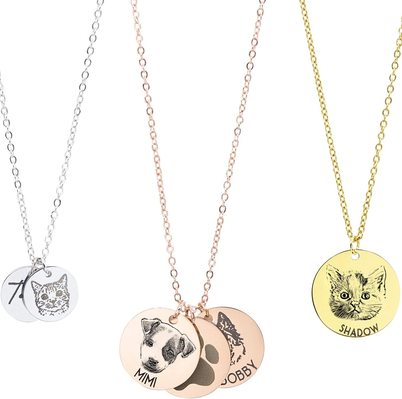 MignonandMignon Pet Portrait Dog Memorial Necklace Personalized Pictures Custom Pet Gift for Mom Dog Mom Mother's Day Gift for Her Pet Loss - ALLCN-AP