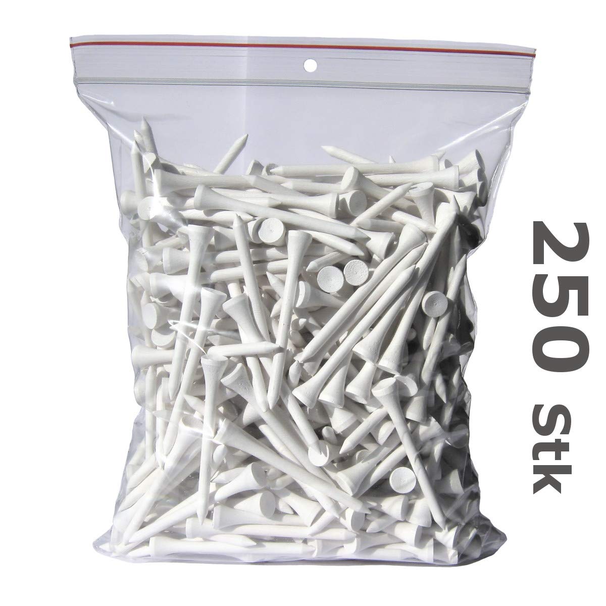 Premium Golf TEES - 70 mm (2 3/4") - 1.000 Stück - 100% Bambus - Farbe: weiß