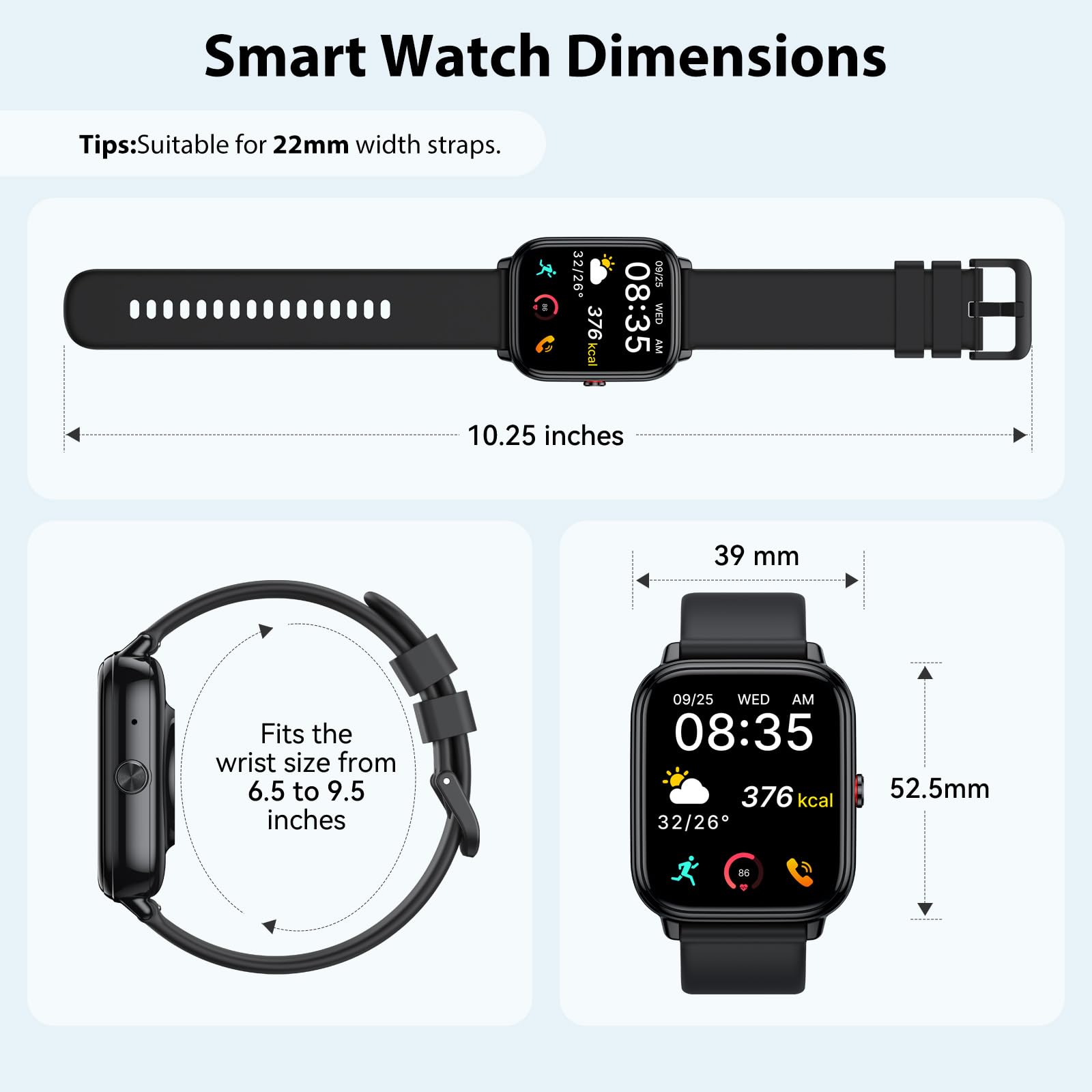 Smart Watch for Men Women, 2026 Smart Watch 20 Days Battery, Answer Dial Call Smartwatch 1.83" Fitness Trackers with Heart Rate/Sleep/Fitness Monitor IP68 Waterproof Activity Tracker for Android iOS — view 8