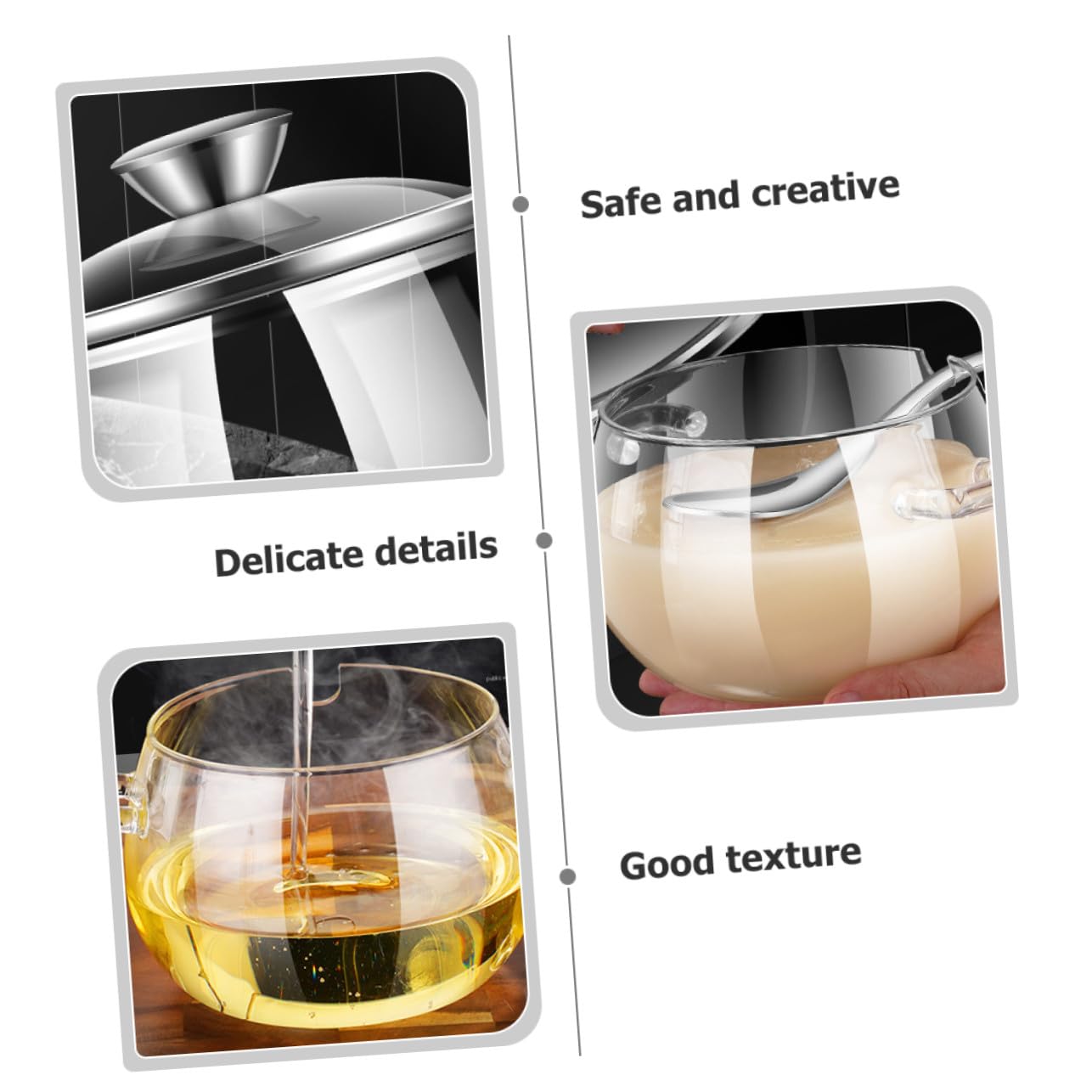 Homoyoyo Vorratsglas 1200ml aus Glas und Edelstahl Luftdichter Küchenbehälter mit Löffel Hitzebeständig und Vielseitig für Milchpulver und Gewürze