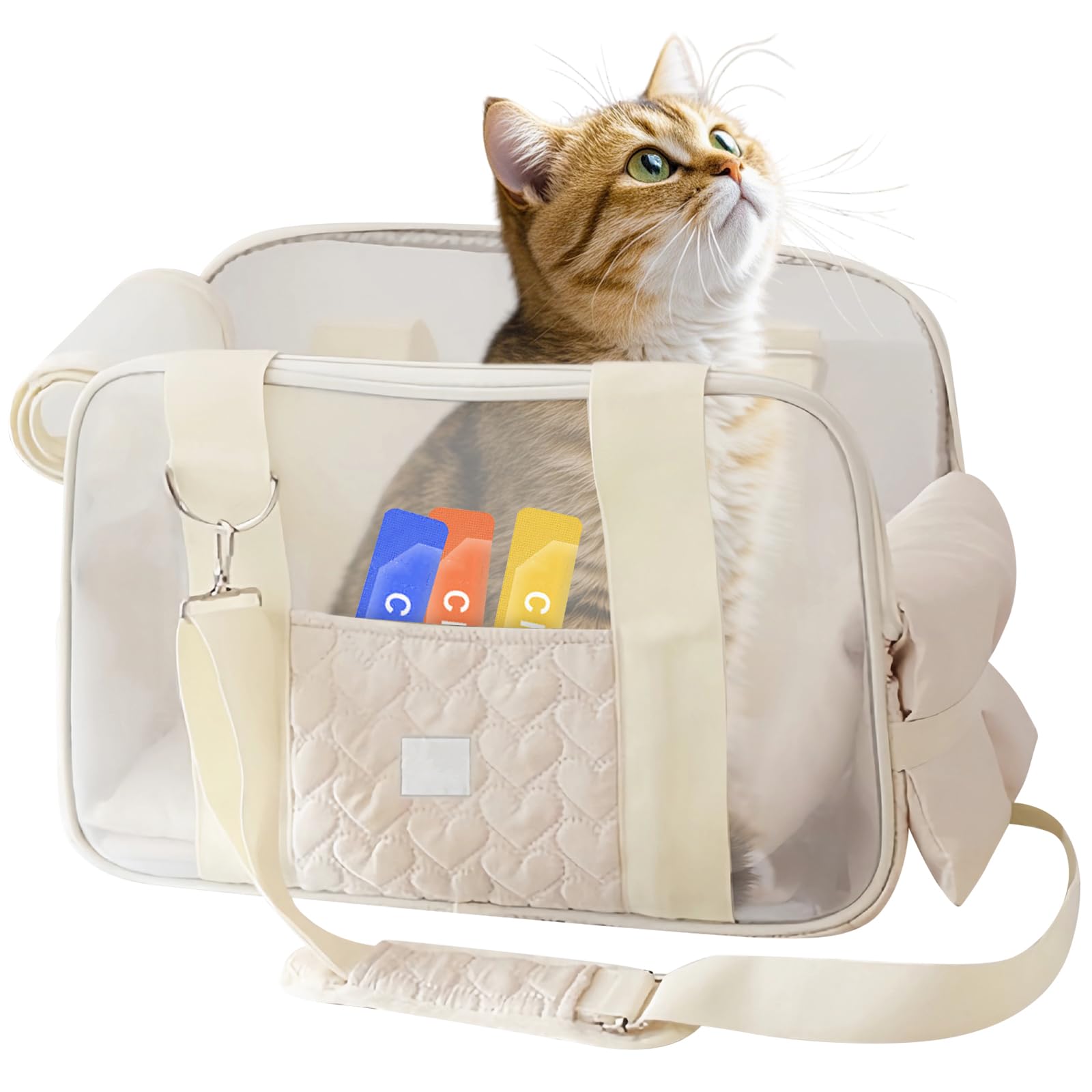 Hundetragetasche bis 5kg – Leichte & Atmungsaktive Hundetasche für Kleine Hunde & Katzen, Tragetasche Hund mit Sicherheitsgurt & Taschen, Ideal für Auto, Reisen, Outdoor
