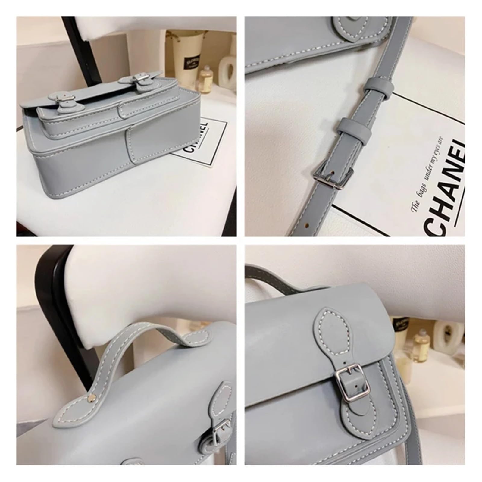 Kit perCreazione di Borsa A Tracolla Borsa in Pelle Fai da Te Borsa a Tracolla a Tracolla da Donna Cucita a Mano Kit semilavorato Artigianale Blu Rosso Nero Verde Marrone(Beige)