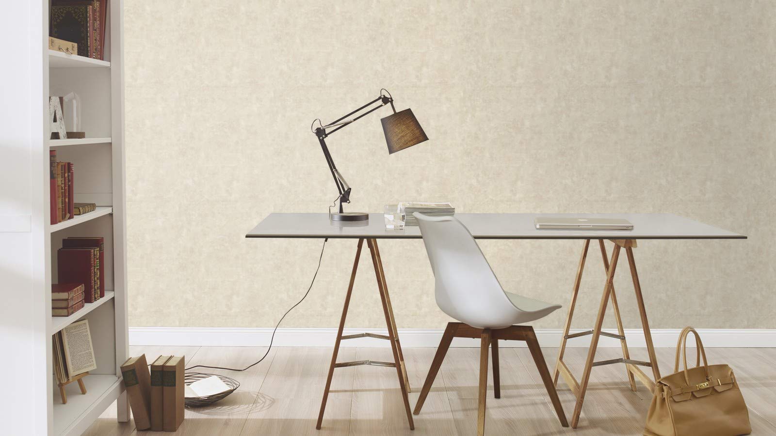 Papel Lavable Papel Pintado No Tejido (Vlies) Blanco/Crema Con Textura - Rasch, 10.05m X 0.53m, Despegable VOILE BLANCHE