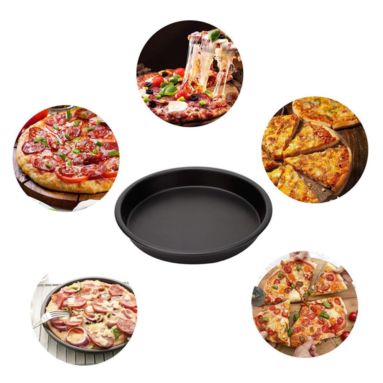 5 Stück Küchenzubehör für Heißluftfritteusen aus Edelstahl Backutensilien mit Backkorb und Grillplatte Umweltfreundlich und Wiederverwendbar für Pizza und Mehr