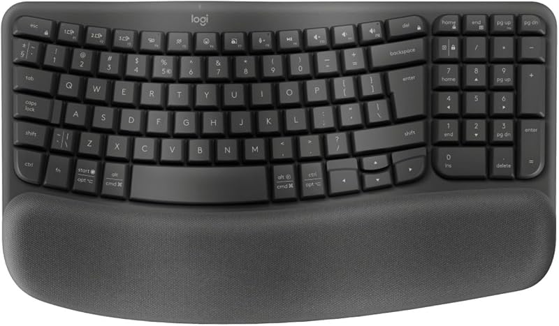 Logitech Wave Keys Vezeték nélküli Ergonomikus Billentyűzet - Grafitszürke, US International QWERTY kiosztás