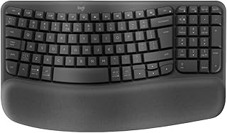 Logitech Wave Keys, teclado ergonómico inalámbrico – Grafito, Disposición QWERTY US Internacional