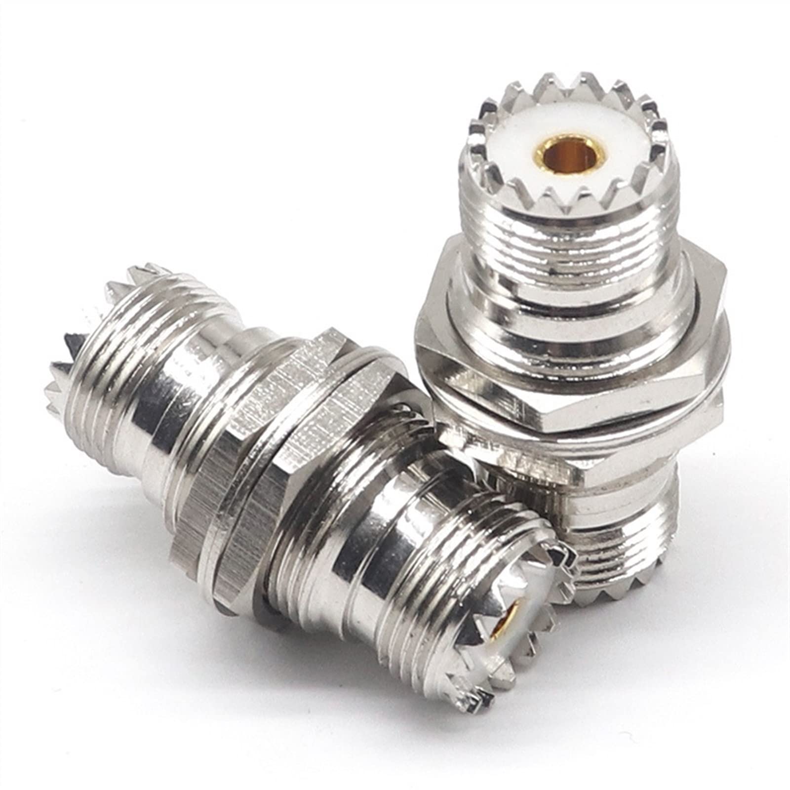 Adaptador coaxial UHF hembra a hembra SL16KKY de alta frecuencia con rosca pasamuros