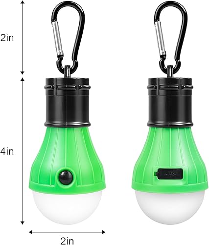 Miniatura 3 de Jarxin Linterna LED de campamento recargable por USB, luces de tienda de campaña al aire libre para acampar colgando, niños con gancho de clip,