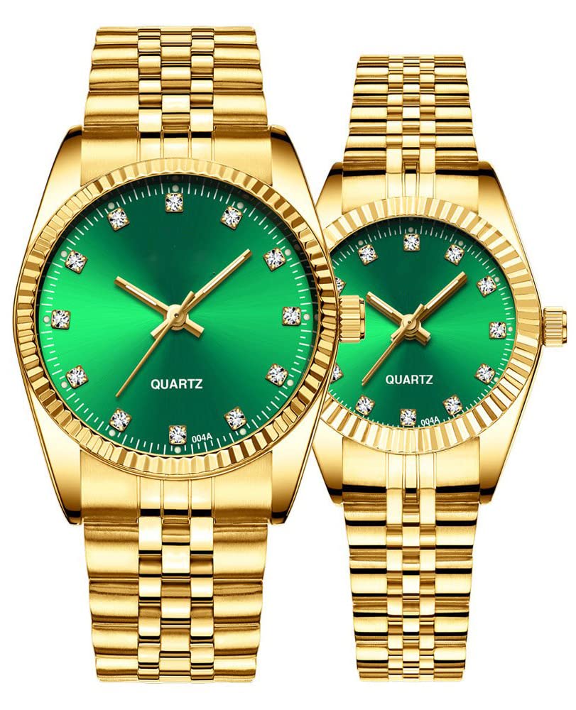 SENRUDCouple Watches Fashion Silver Stainless Steel Pair Watches Men and Women Matching Quartz Wrist Watches Gifts Set of 2
