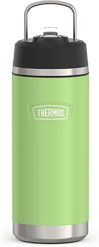 THERMOS ICON SERIES - Botella de agua aislada con tapa con popote, 18 onzas, lima, botella de agua de acero inoxidable aislada al vacío con tapa con
