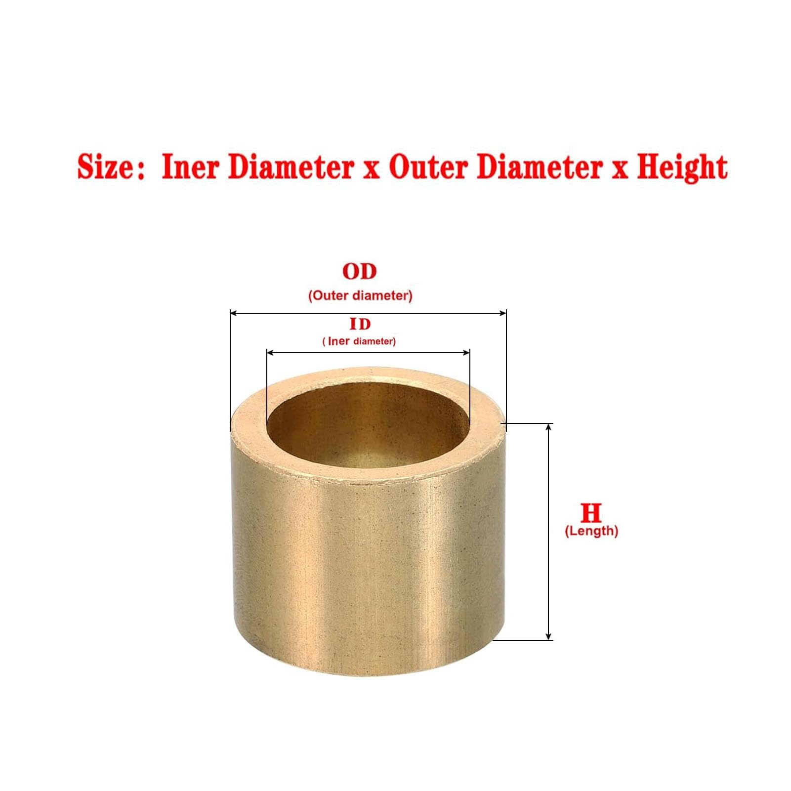 Douille de roulement en bronze 50 mm alésage 60 mm OD 35 mm hauteur pour une rotation fluide et une réduction de la friction dans les applications mécaniques