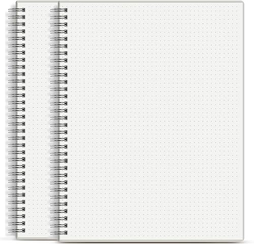 SHININGSOUL - Paquete de 2 cuadernos de espiral de cuadrícula cuadrada B5  Cuadernodiario de papel gráfico con 73 x 10 pulgadas total de 320 páginas