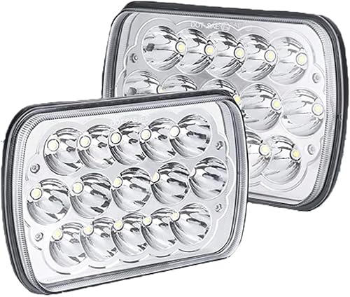 Edenshow Faros delanteros LED, piezas de ensamblaje, haz sellado altobajo, H4 9003, punto de enchufe, rectangular, H6054, faros LED para Jeep