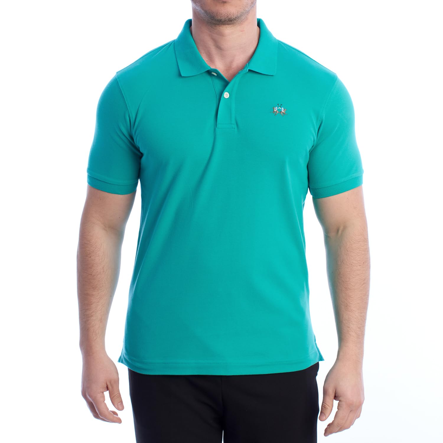 La Martina Men's Green Ymp002-Pk001 Slim Fit Short Sleeve Polo Shirt