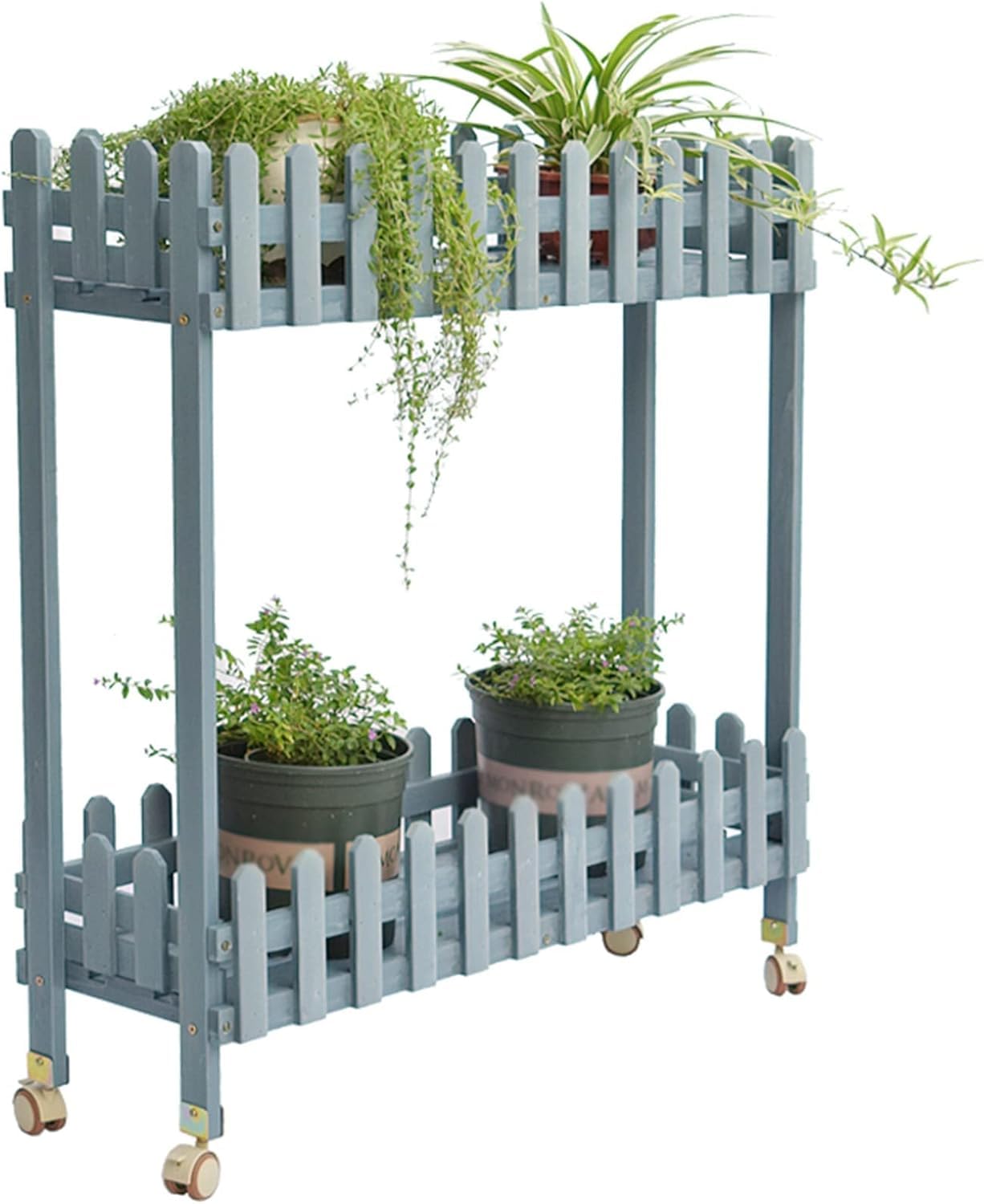Étagère à plantes à 2 niveaux et table de rempotage pour jardin