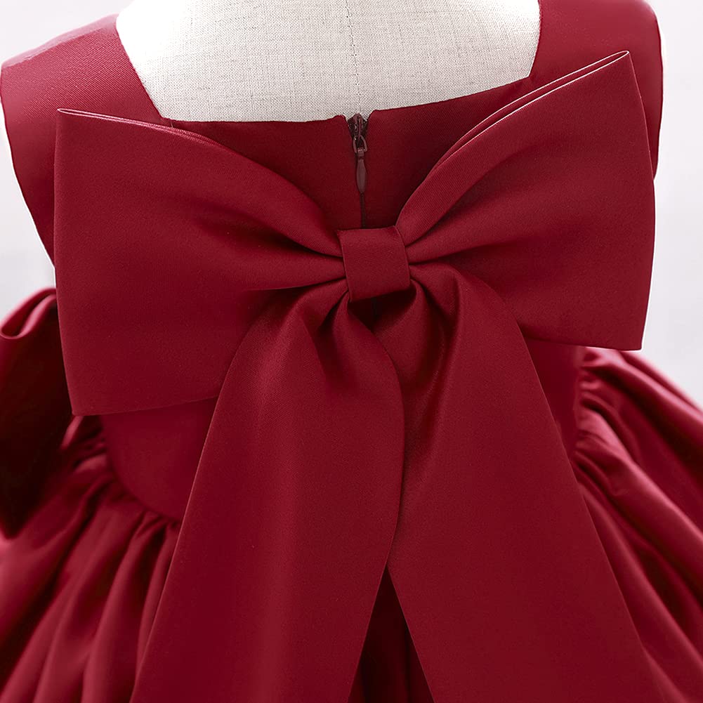 IBAKOM Mädchen Bowknot Tutu Prinzessinnen-Kleid für Mädchen, zum Geburtstag, für Hochzeit, Taufkleid