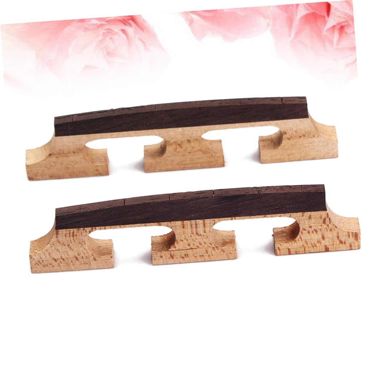 Milisten 2 PCS Rosewood Banjo Bridge for String Instruments Durable Maple Base Compensated Design for Ukulele and Guitar Quality Replacement Parts