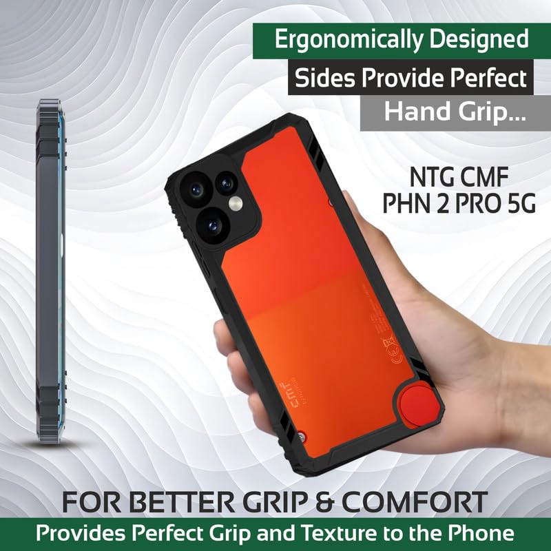 Image of AIBEX Crystal Clear Back Cover Case for CMF by Nothing Phone 2 Pro 5G | Transparent Shockproof 360 Protection | Slim PC + TPU Hybrid Anti-Yellow Case