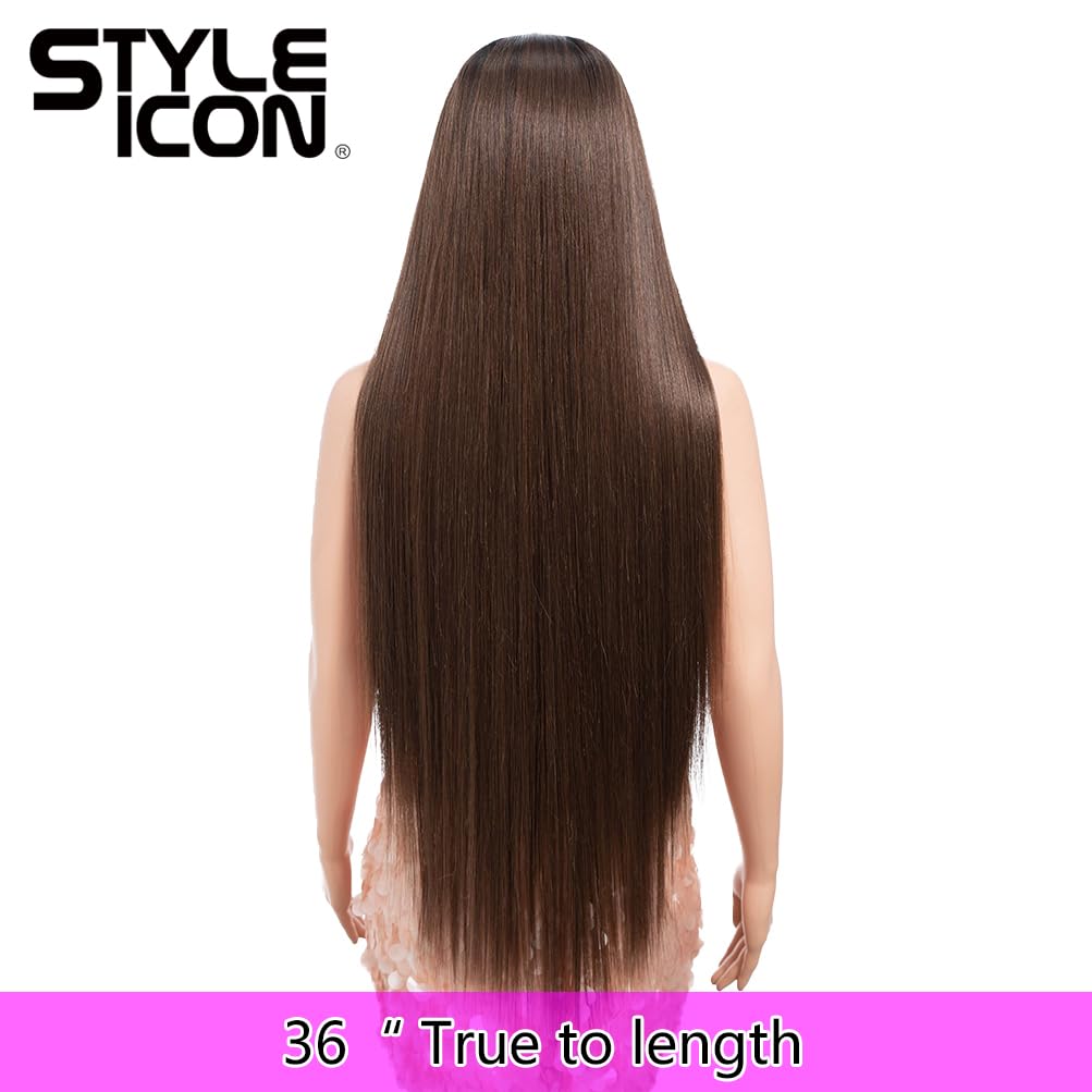 Style Icon 36” Super Long 13x4 Lace Wig Easy-360 Lace Frontal Wigs Free Part Lace Front Wigs with Baby Hair (36“, TTOL4/30S/26J)