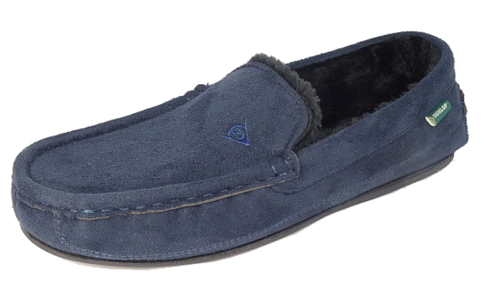 Mens Famous Lewis Moccasin Slippers With Faux Sheepskin Lining