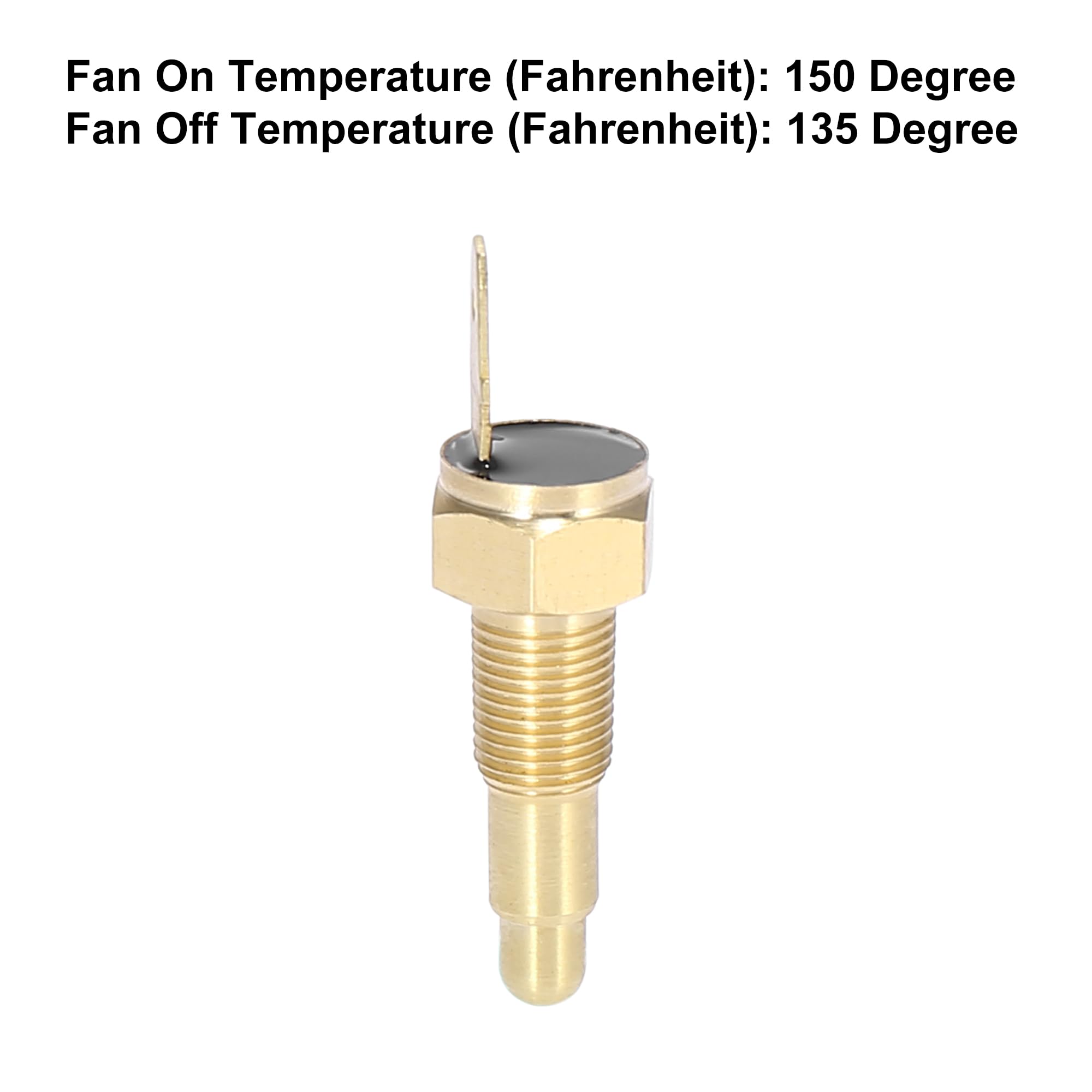 X AUTOHAUX Interrupteur Ventilateur Refroidisement 150°F On 135°F Off | Couleur Ton Cuivre, Matériel Métal, Dimension 5.3x1.6cm / 2.09"x0.63", Filetage 1/8" NPT, Universel Pour Moteur Et Radiateur