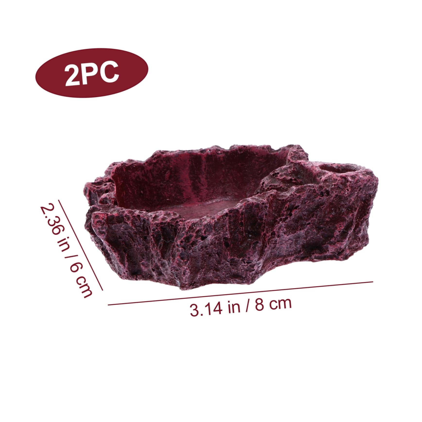 GRIRIW 2Pcs Decorative Reptile Bowl Dish Non Harmful Feeding Dish for Lizards Turtles and Reptiles for Reptile Tanks and Aquatic Environments