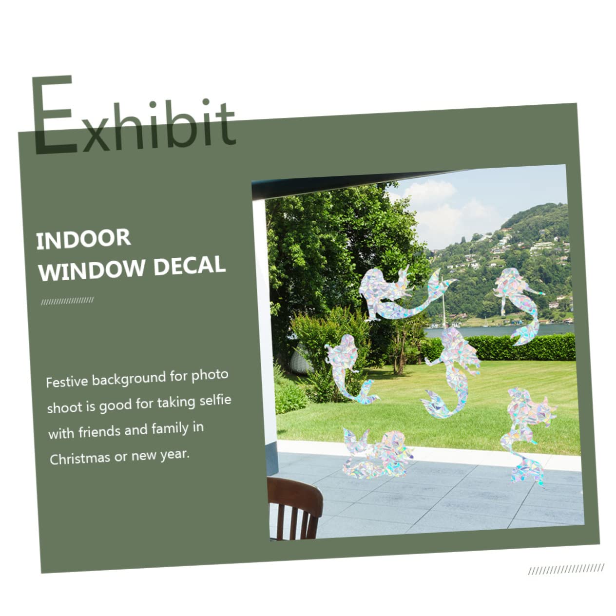 SOLUSTRE 18piezas Pegatinas De Forma De Decorativos Para Ventanas Para Adornos De Interior y Efecto De Refracción