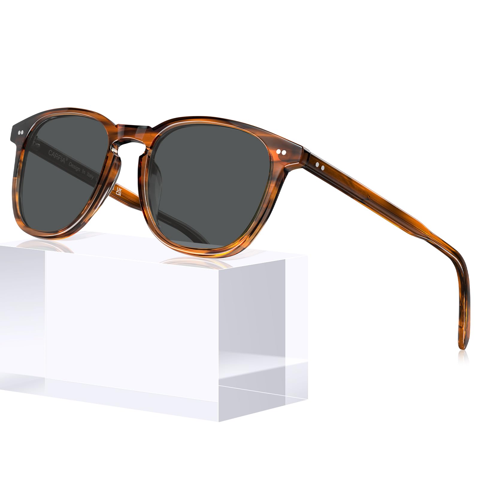 CARFIA Cool Acetate Polarized Square Mens Sunglasses Keyhole Male Shades