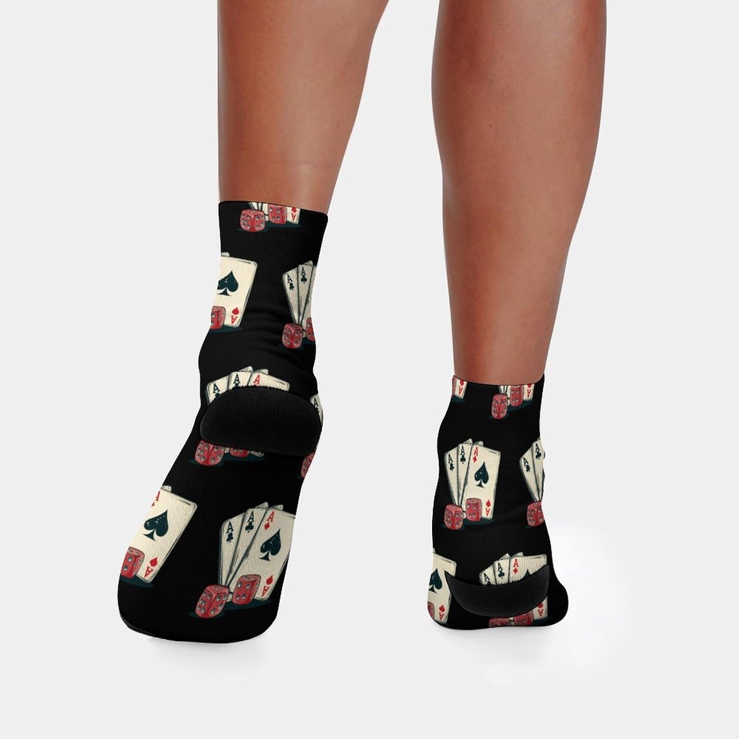 Gambling Casino Cards And Dice Knee High Socks Athletic Long Stockings Sport Casual Crew Tube Sock Boot