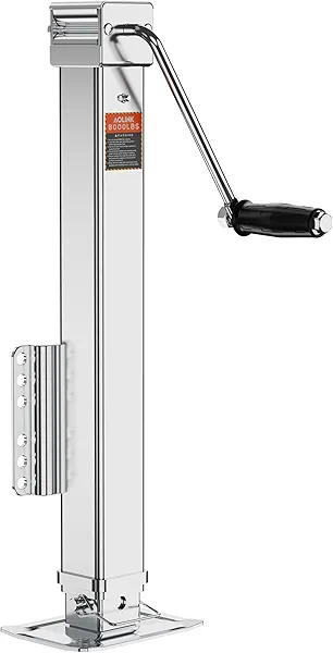 AOLINK 8000 lbs Trailer Jack, Bolt-On, 28.9" Vertical Travel, Heavy Duty, Adjustable Drop Leg, for Utility Trailer, Yacht, Boat, RV (Silvery)