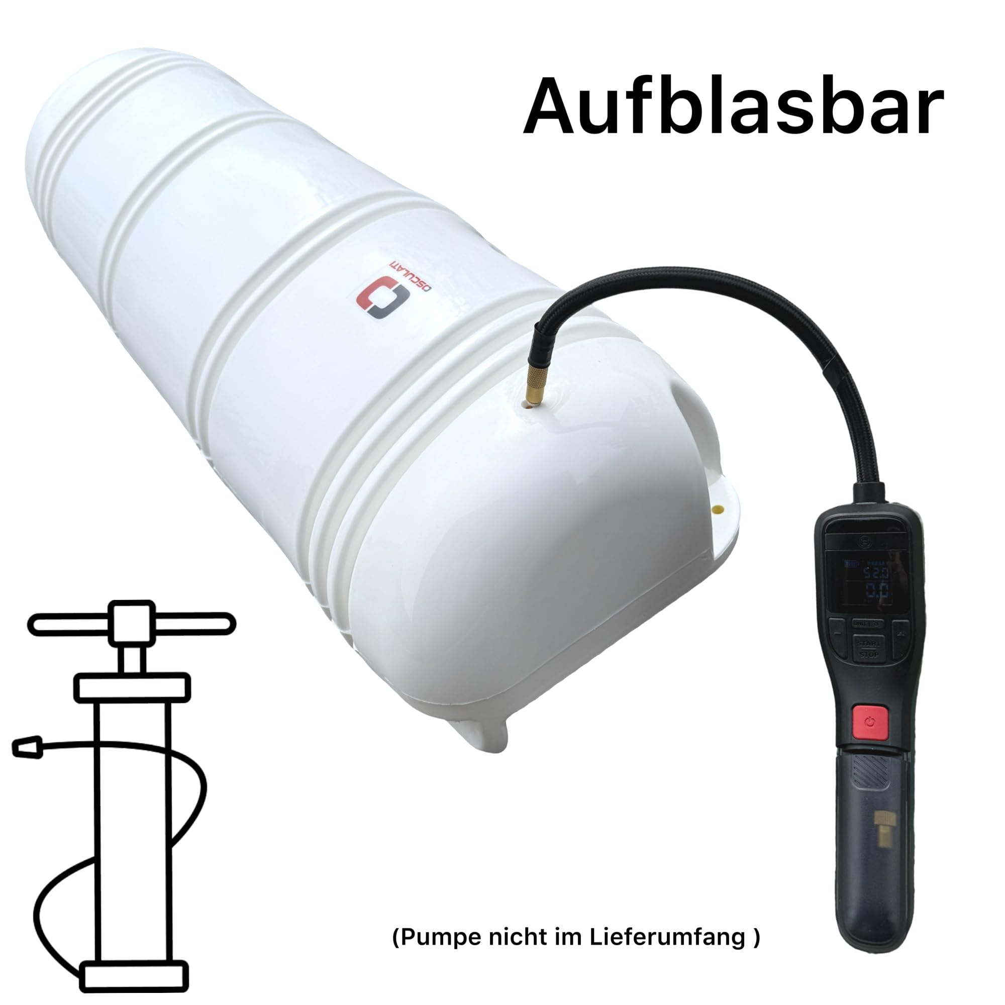 Boot Stegfender Lang aufblasbar Kanten Boxenfender Dock Bumper Motorboot Segelboot Marine Fender Allwetter Anlegefender Lang 90cm x 25cm Gross Weiss