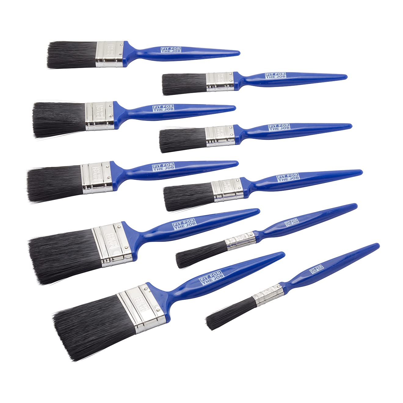 Fit For The Job No Bristle Loss Paint Brush Set 10 Pack