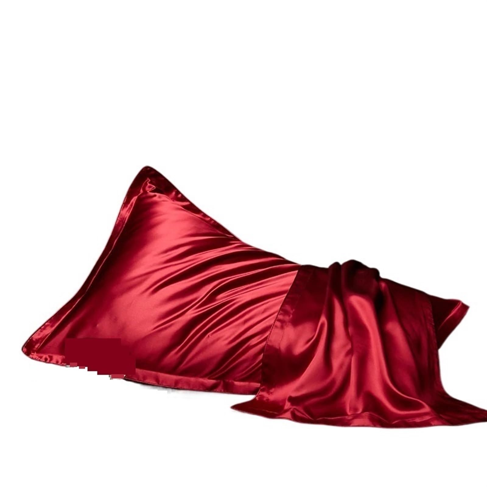 Funda almohada seda Fundas de almohada de seda Funda de almohada de seda morera for cabello y piel: parte delantera de seda pura y parte trasera de fibra de lyocell transpirable, 1 paquete(Red wine,48