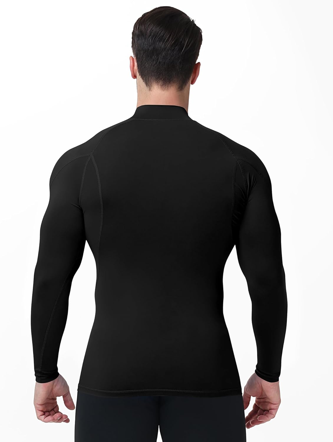 Men's UPF 50+ Compression Shirts Long Sleeve Mock Turtleneck Athletic Workout Undershirt Running Football Base Layer - Image 2