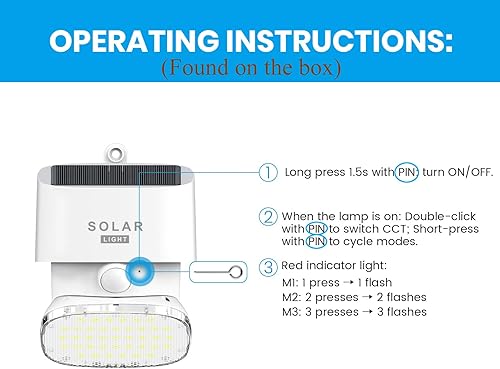 Miniatura 4 de Luz solar de pared para exteriores, doble CCT 3000K 4000K iluminación solar de seguridad, cabeza ajustable de 180, sensor de movimiento solar de luz