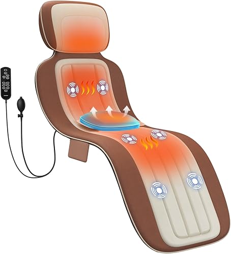 Miniatura 9 de Alfombrilla de masaje de cuerpo completo con calor, masajeador de espalda para sillón reclinable con soporte lumbar, calefacción y vibración,